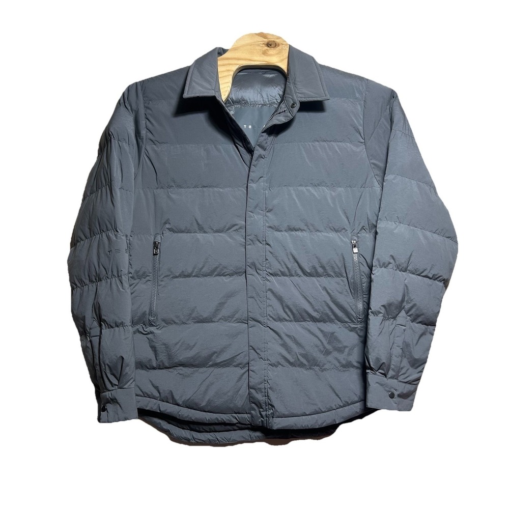 Official Tesla Motors Mens‎ Puffer Jacket Size XL Gray